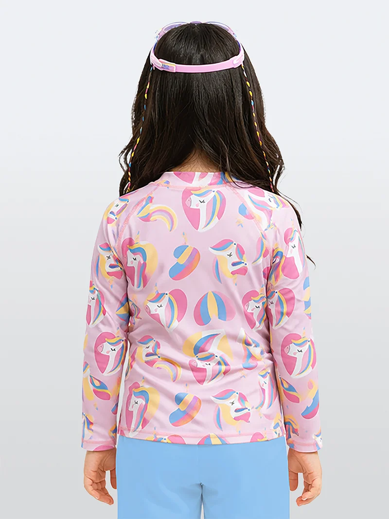Denokids Girls Sunsafe Top UV Protection-Pink Unicorn